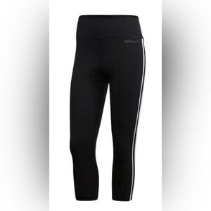 Adidas | Women's Design 2 Move 3/4-Length Black & White Tights | Size Large| NWT